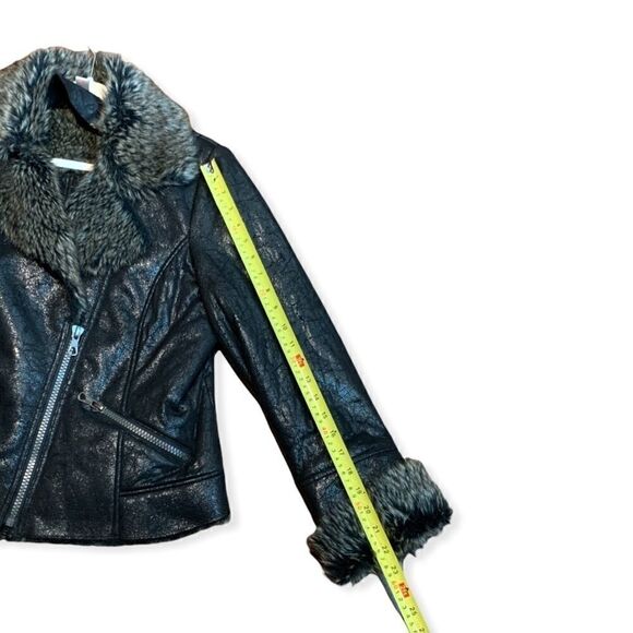 bernardo Collection Faux Fur Vegan Leather Moto Jacket - Picture 12 of 12